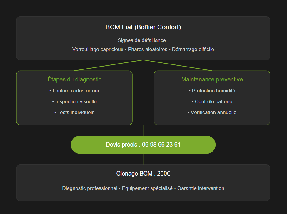 BCM (Boîtier Confort) de Fiat : Le guide pour diagnostic et réparation